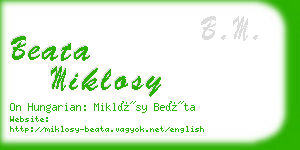 beata miklosy business card